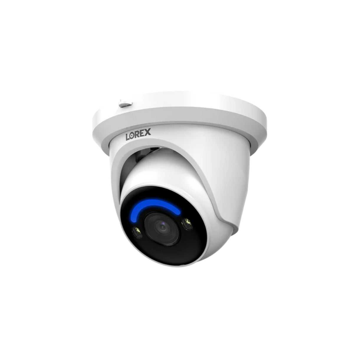 Lorex 4K Wired IP Turret Camera with Color Night Vision Smart Lighting and Siren (White)