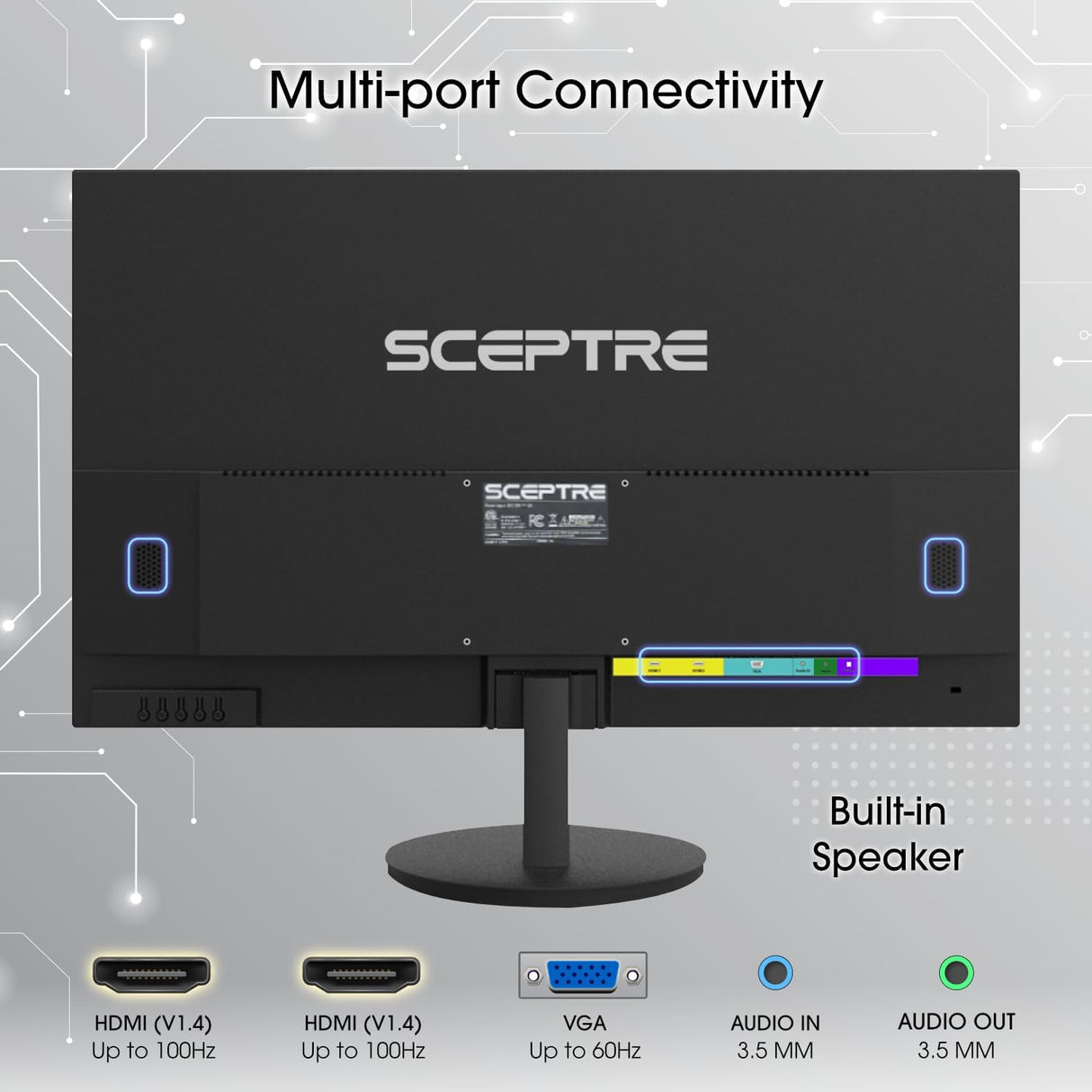 Sceptre E275W-19203R 27-Inch 1080P 75Hz LED Monitor with Built-In Speakers and Security Slot (Black)
