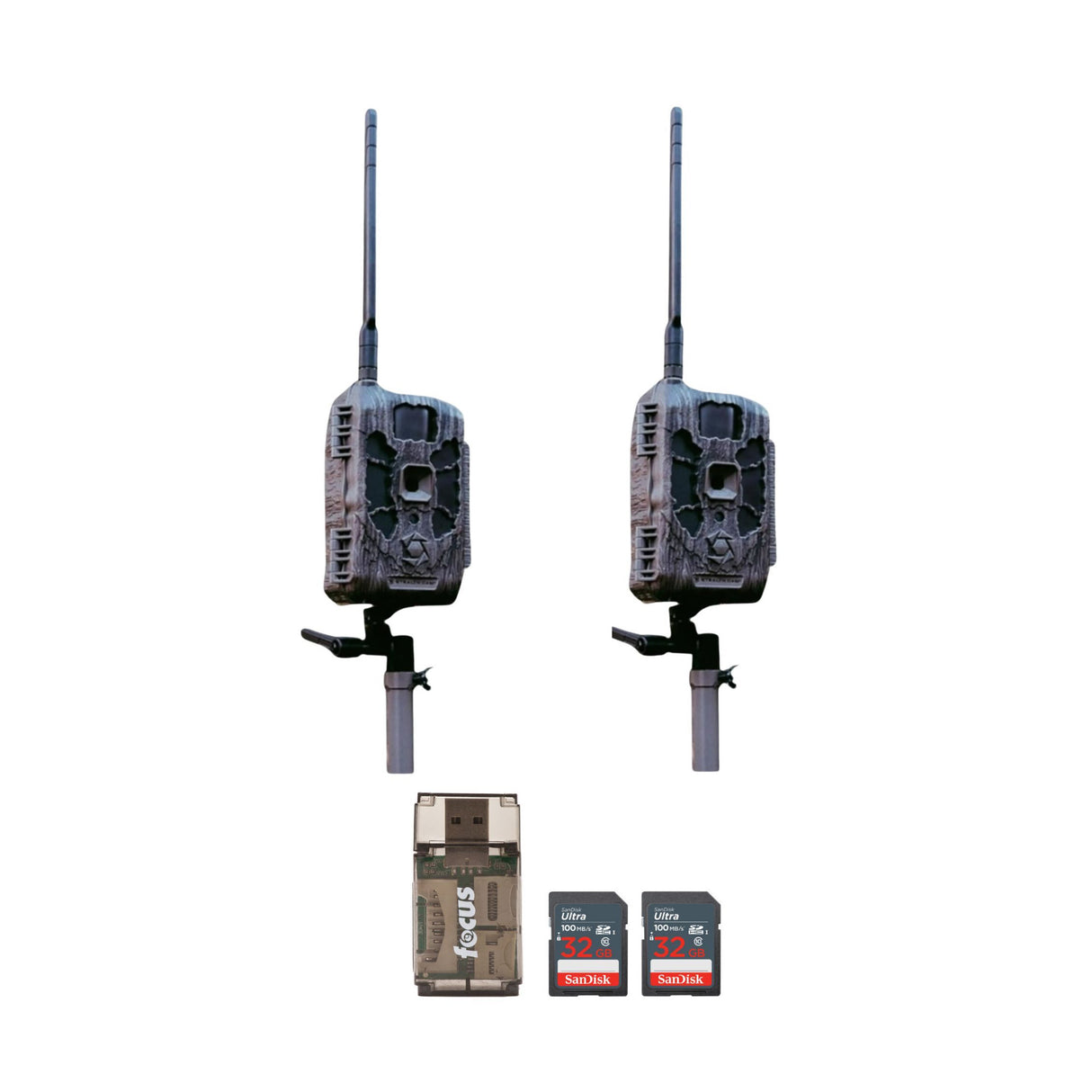 Stealth Cam DECEPTOR MAX 2.0 Trail Camera (Brown) with 32 GB Memory Card and Card Reader (2 Pack)