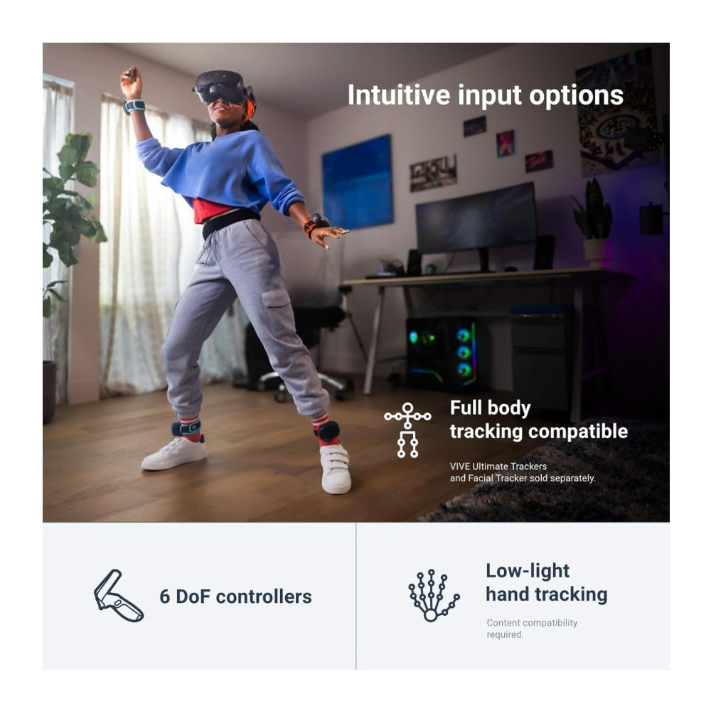 HTC VIVE Focus Vision Virtual Reality Headset with Controllers, 5K Resolutions and 12GB RAM (Black)