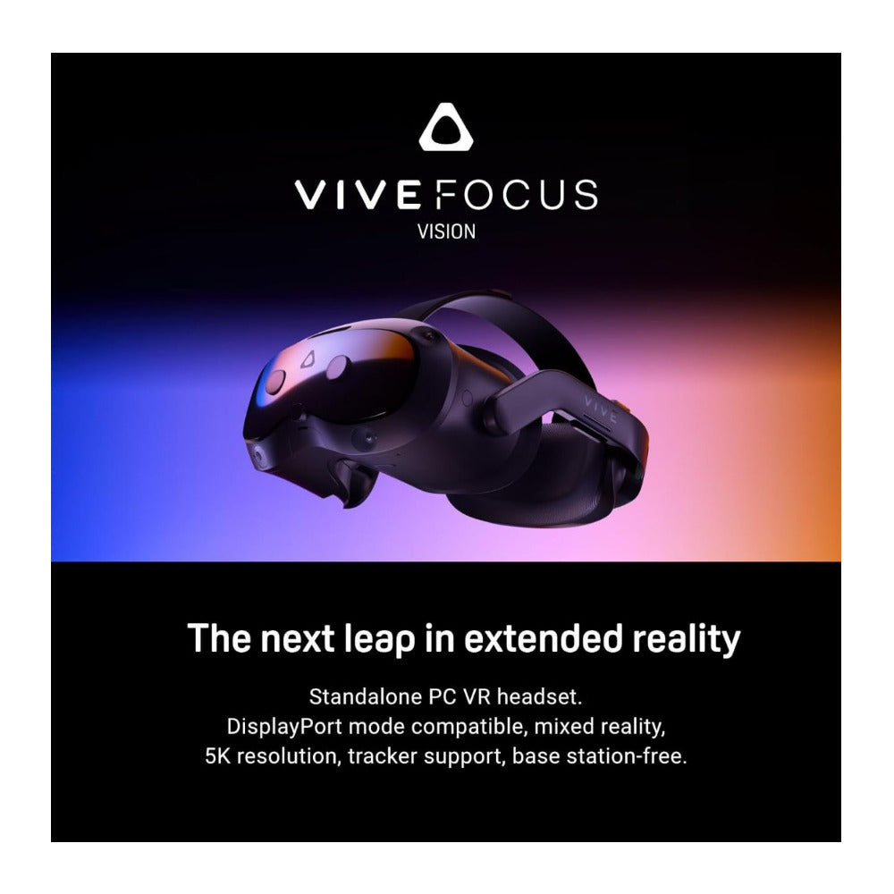 HTC VIVE Focus Vision Virtual Reality Headset with Controllers, 5K Resolutions and 12GB RAM (Black)