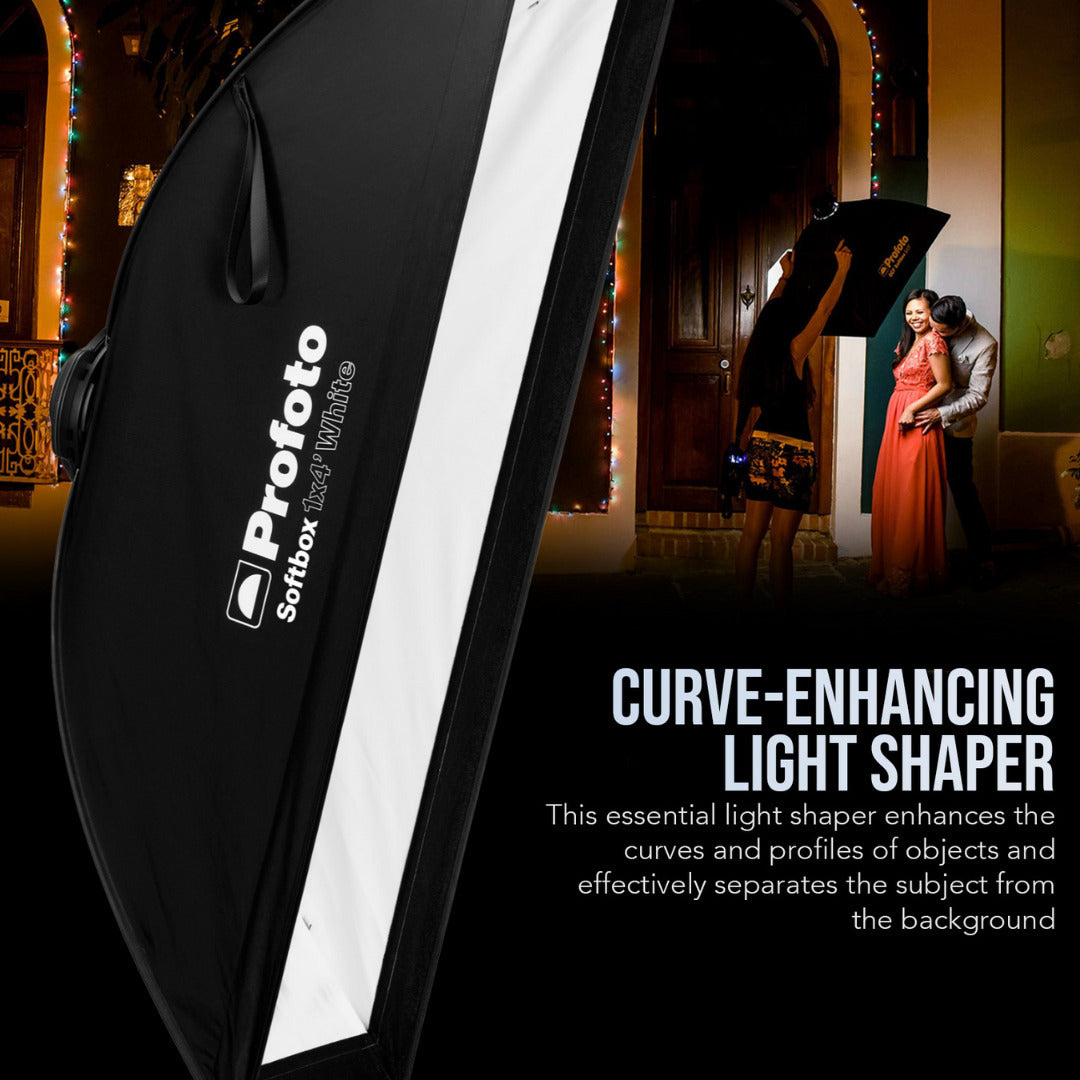 Profoto 1x4-Feet Rectangular Heat-Resistant Softbox Strip with Softgrid and Strip Mask Bundle