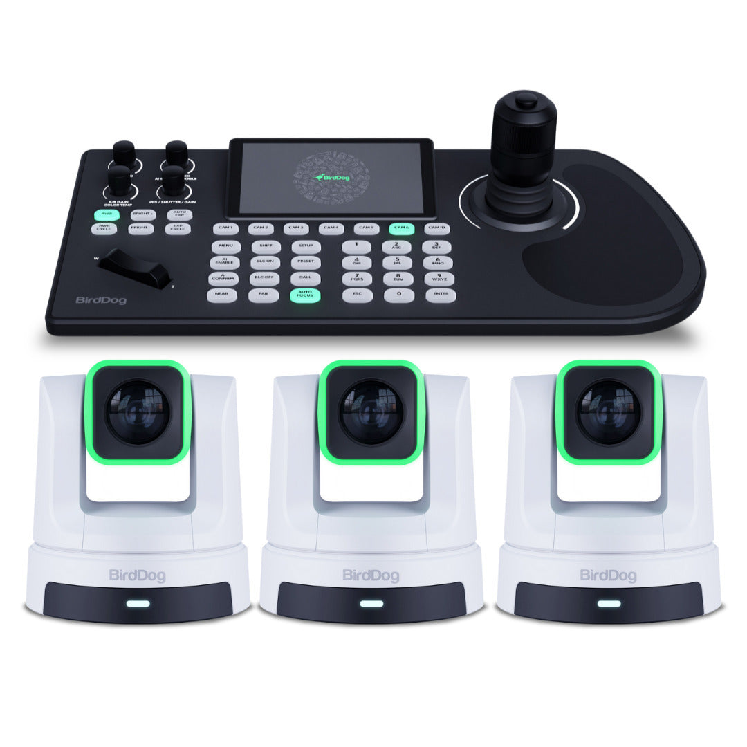 BirdDog X5 Ultra PTZ Camera with Unmatched 4K Performance and AI Tracking (White) (3-Pack) Bundle