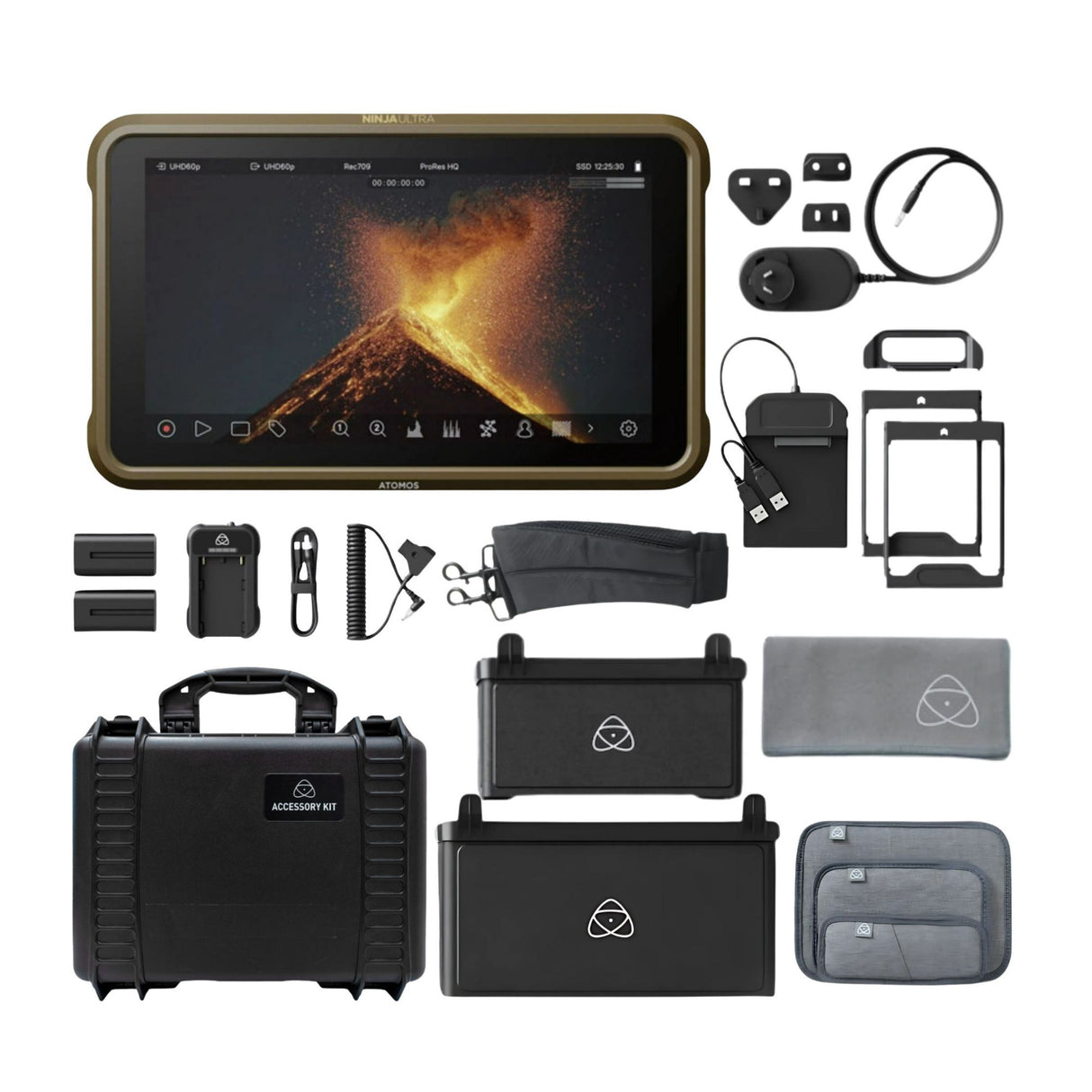 Atomos Ninja 5.2-Inch Touchscreen 1000nit HDR Monitor-Recorder and Universal Accessory Kit Bundle