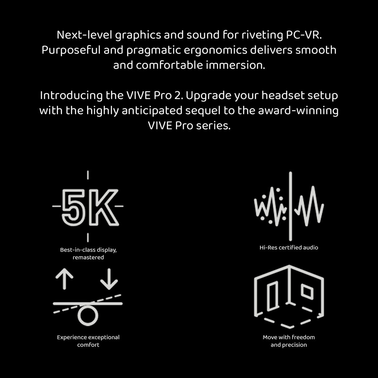 HTC VIVE Pro 2 Headset with 5K Resolution and SteamVR Base Station 2.0 (Black, 2-Pack) Bundle