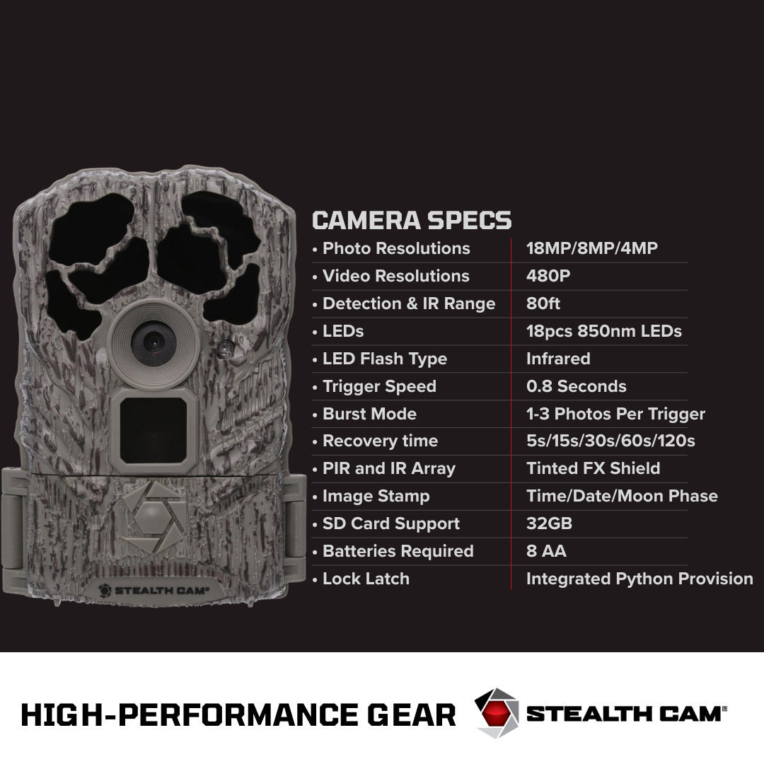 Stealth Cam Browtine 18MP Digital Trail Camera Combo with SD Card Reader (2 Pack)