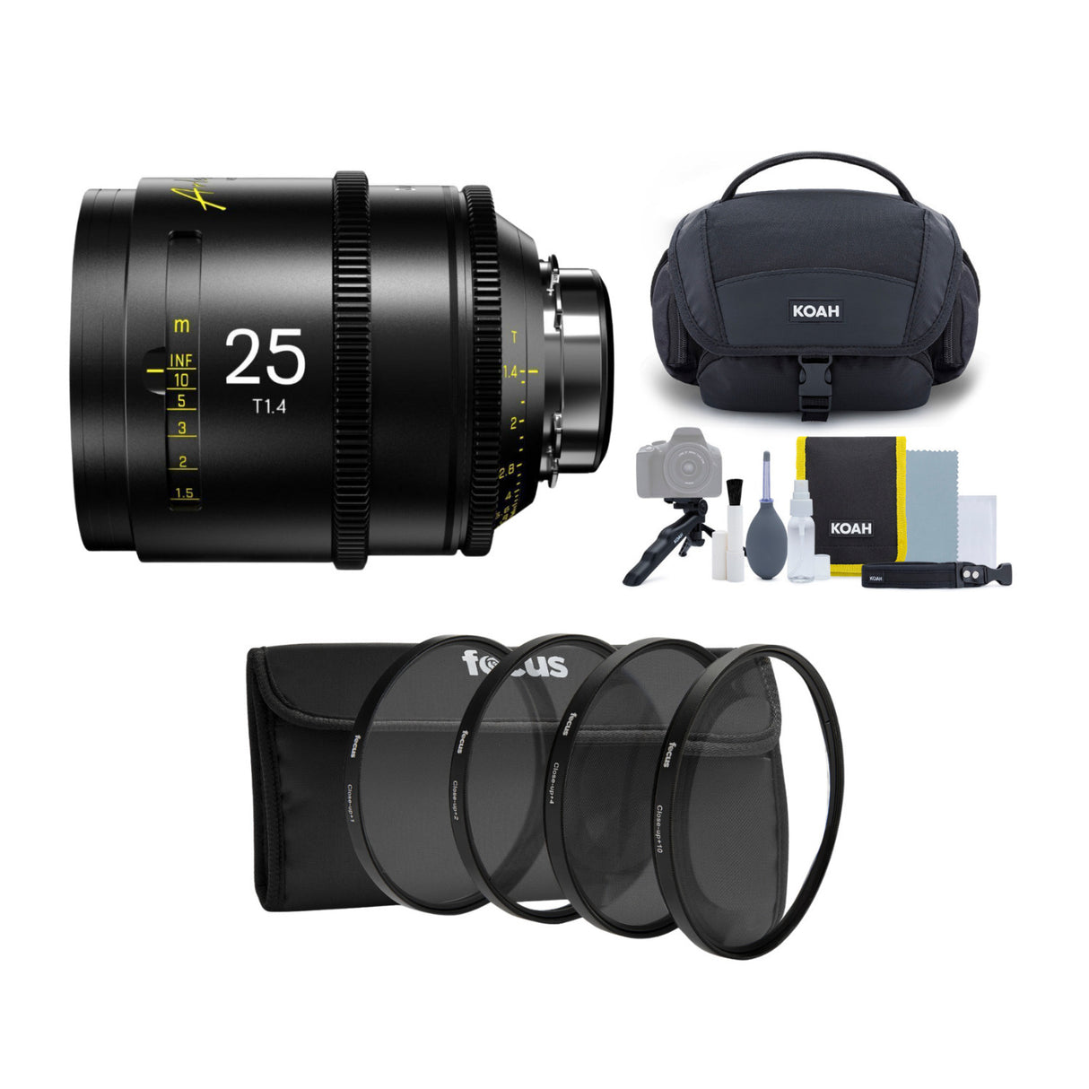 DZOFilm Arles 25mm T1.4 FF/VV Prime Cine Lens (ARRI PL) Bundle