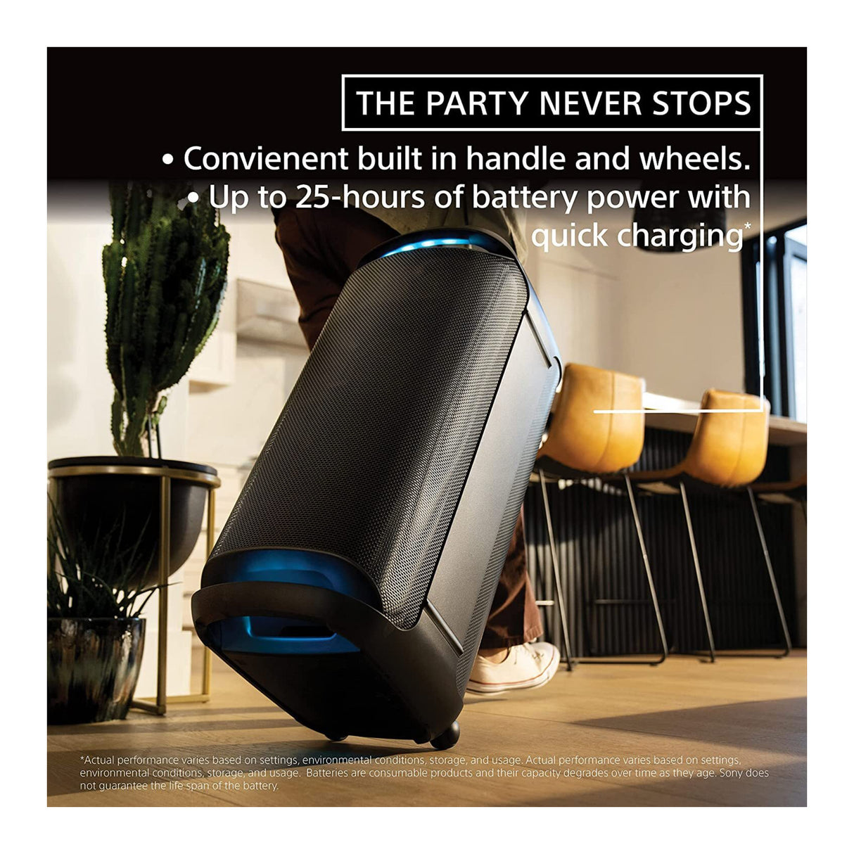 Sony SRS-XV800 Bluetooth Party Speaker with ULT Wireless Mic Bundle - Black