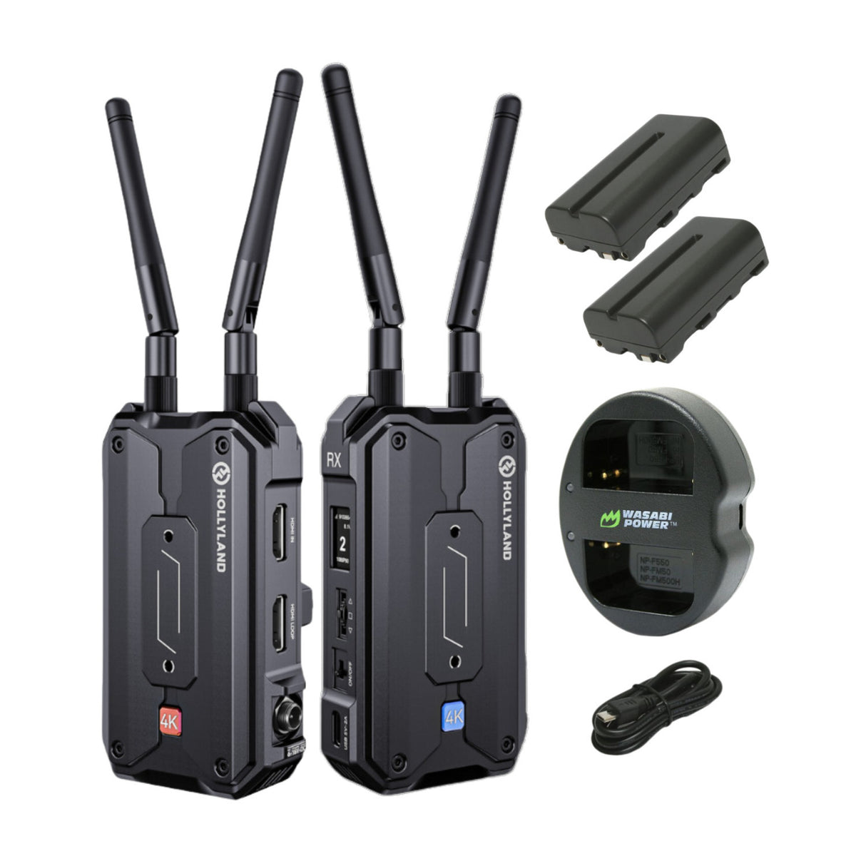 Hollyland Pyro H Wireless HDMI Bundle with Wasabi Power Battery and Charger Kit