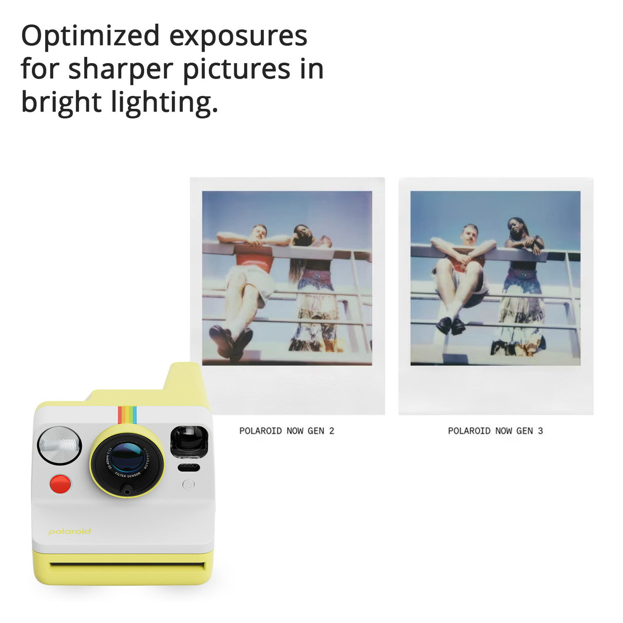 Polaroid Now Generation 3 Analog Instant Camera with Two-Lens Autofocus System (Yellow) Bundle