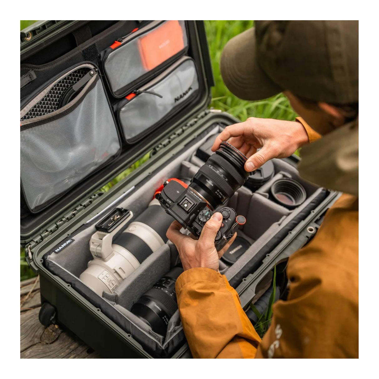 Nanuk 935 Pro Waterproof Hard Case with Lid Organizer and Wheels (Yellow)