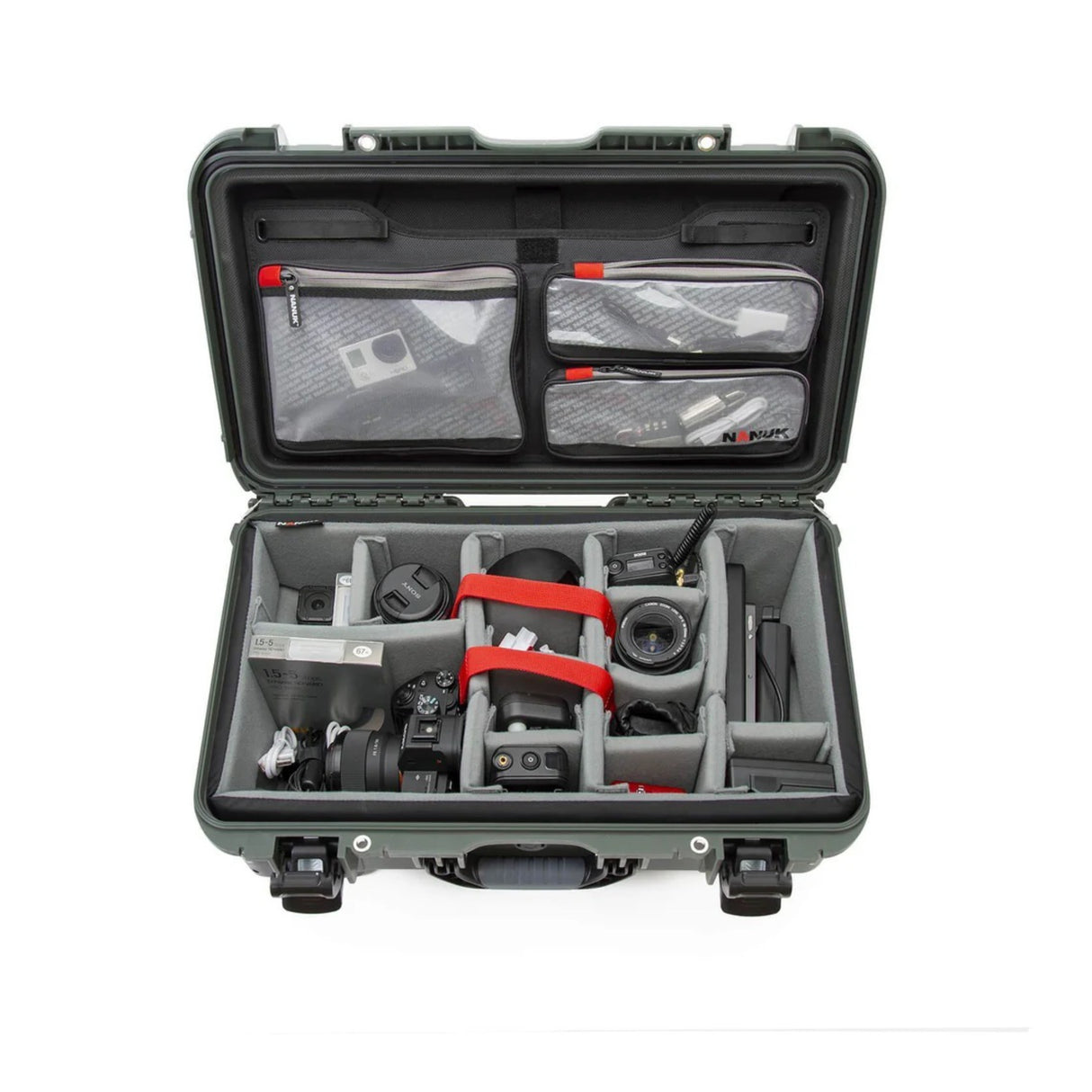 Nanuk 935 Pro Waterproof Hard Case with Lid Organizer and Wheels (Olive)