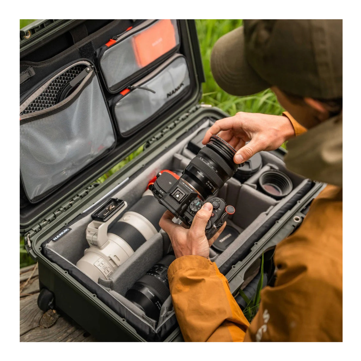 Nanuk 935 Pro Waterproof Hard Case with Lid Organizer and Wheels (Olive)