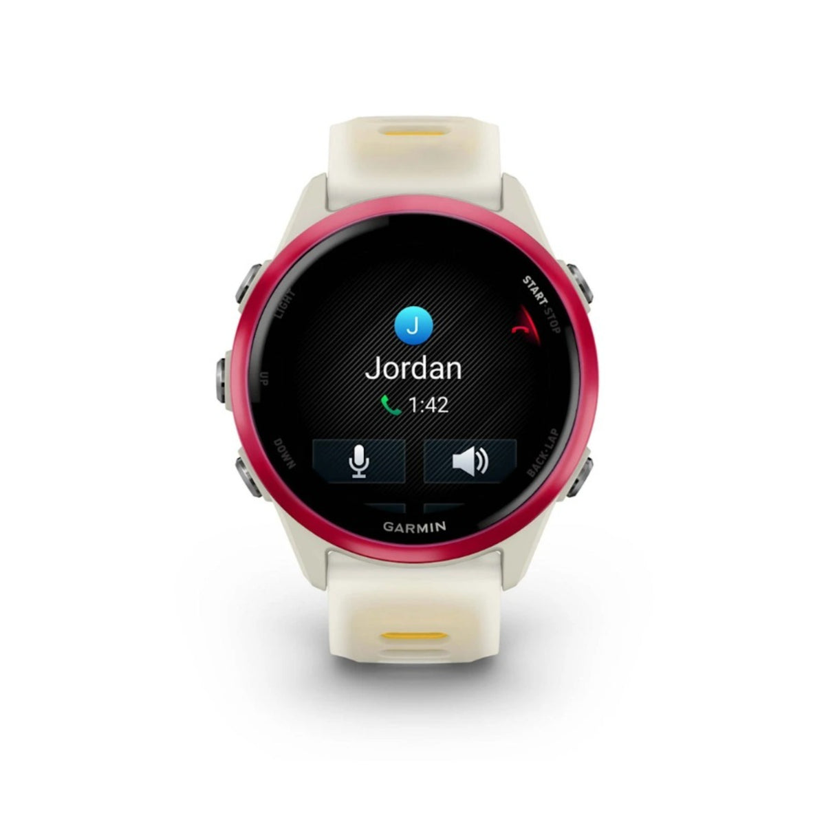 Garmin Forerunner 570 - 42mm Raspberry Aluminum with Translucent Bone/Mango Band