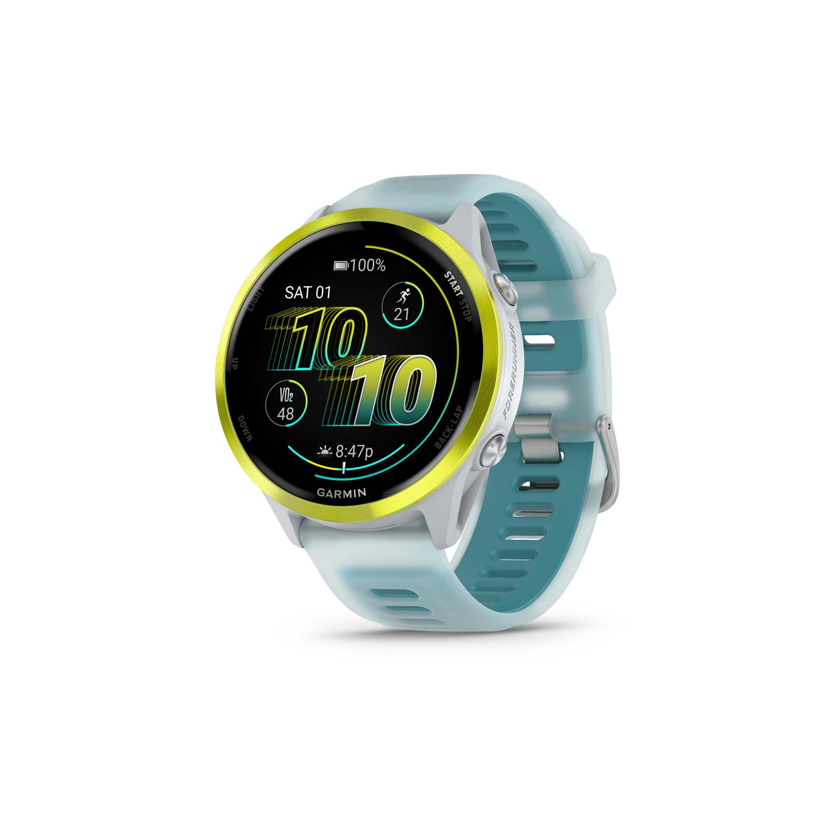 Garmin Forerunner 570 - 47mm GPS Smartwatch Amp Yellow/Whitestone Turquoise Band