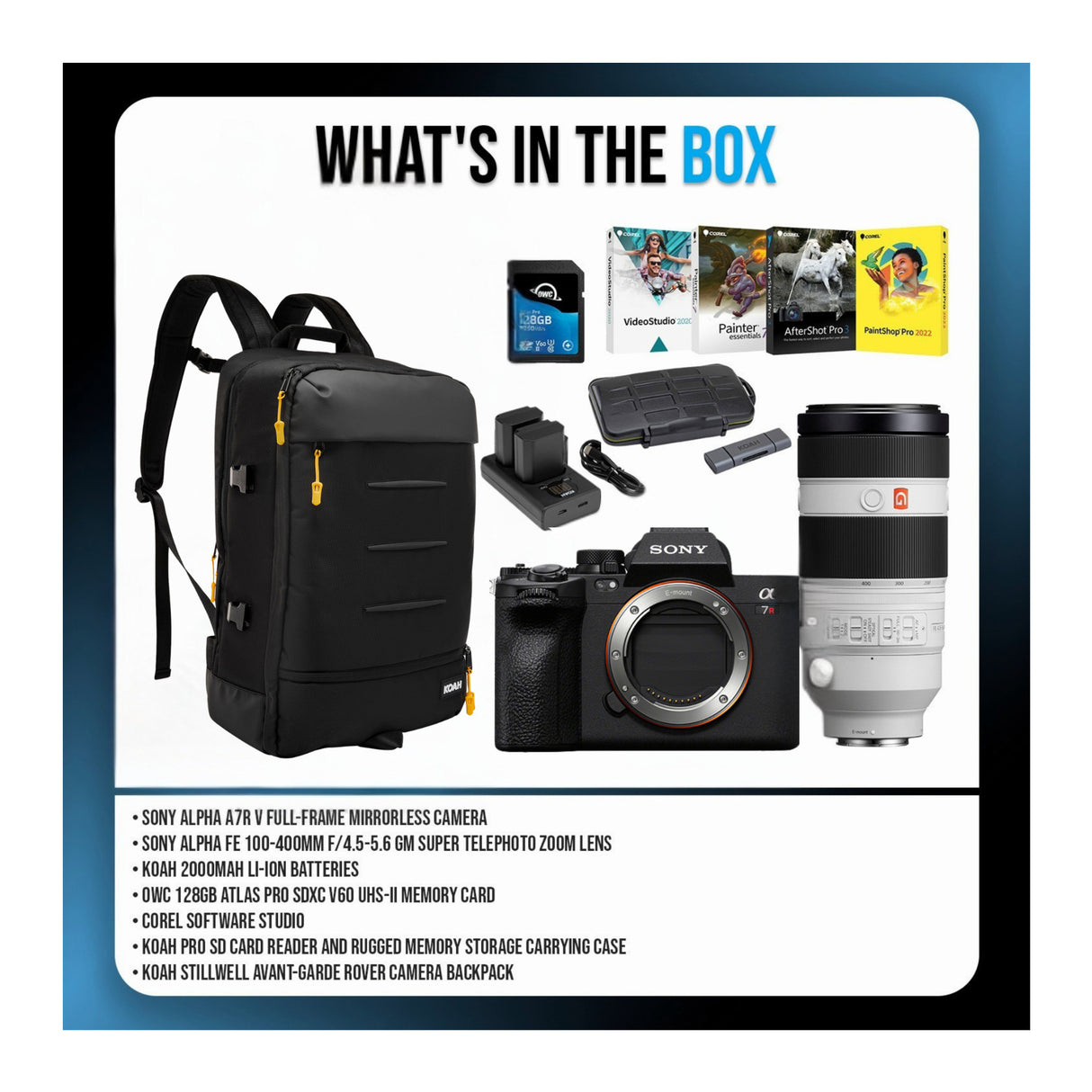 Sony a7R V Mirrorless Camera with 100-400mm f/4.5-5.6 GM OSS Lens Bundle