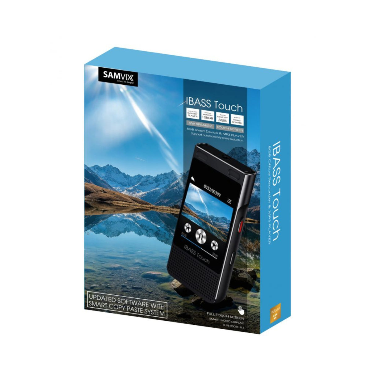 SAMVIX IBass Touch Kosher Bluetooth 8GB MP3 Player