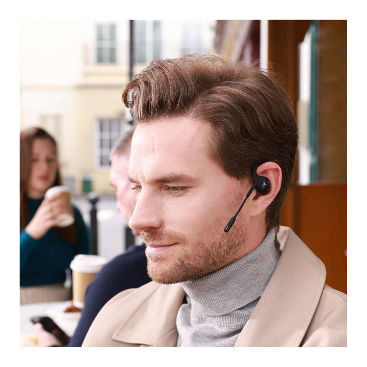 eMeet AirFlow Open-Ear Headphones with Detachable Mic Boom