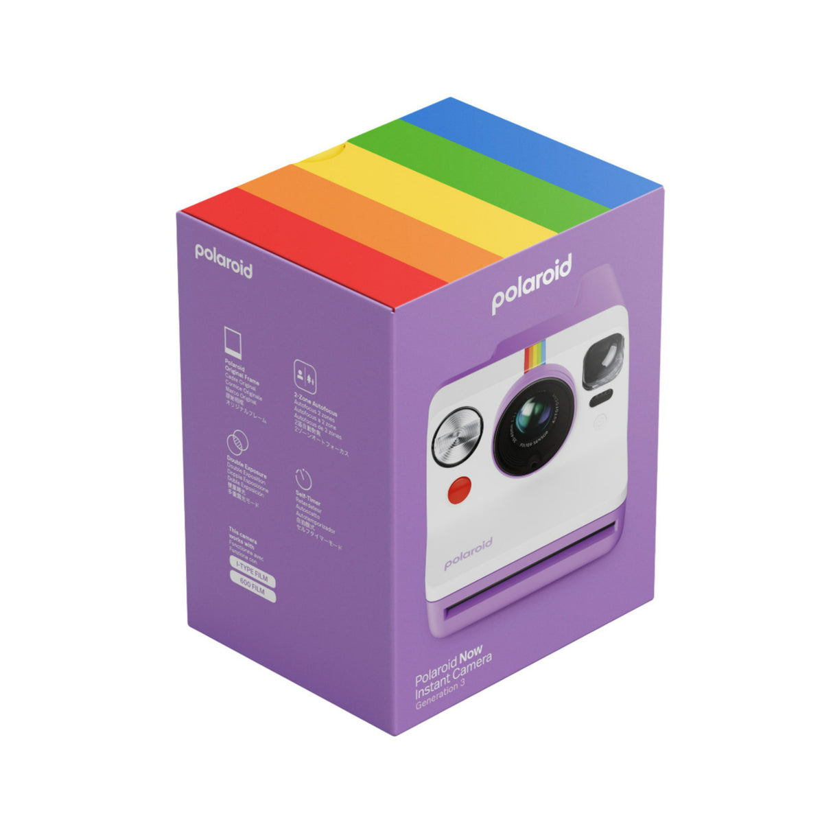 Polaroid Now Generation 3 Purple Analog Instant Camera with Tripod Mount Bundle