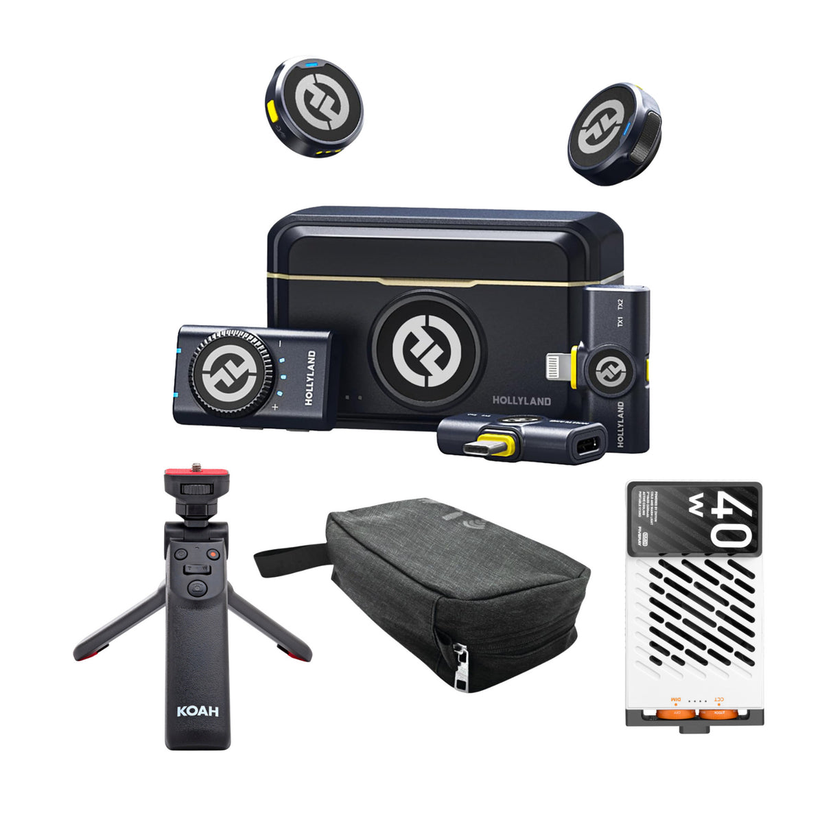 Hollyland LARK M2 DUO Combo 2-Person Wireless Microphone System Vlogger's Bundle