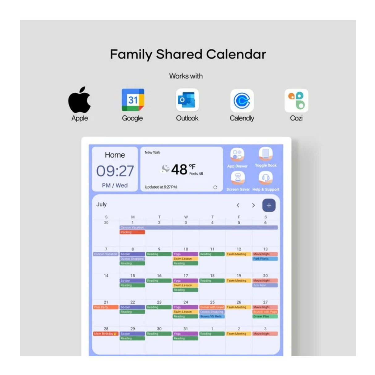 Cozyla Calendar+ Gen2 32-inch FHD Smart Family Hub with Auto Sync (White)