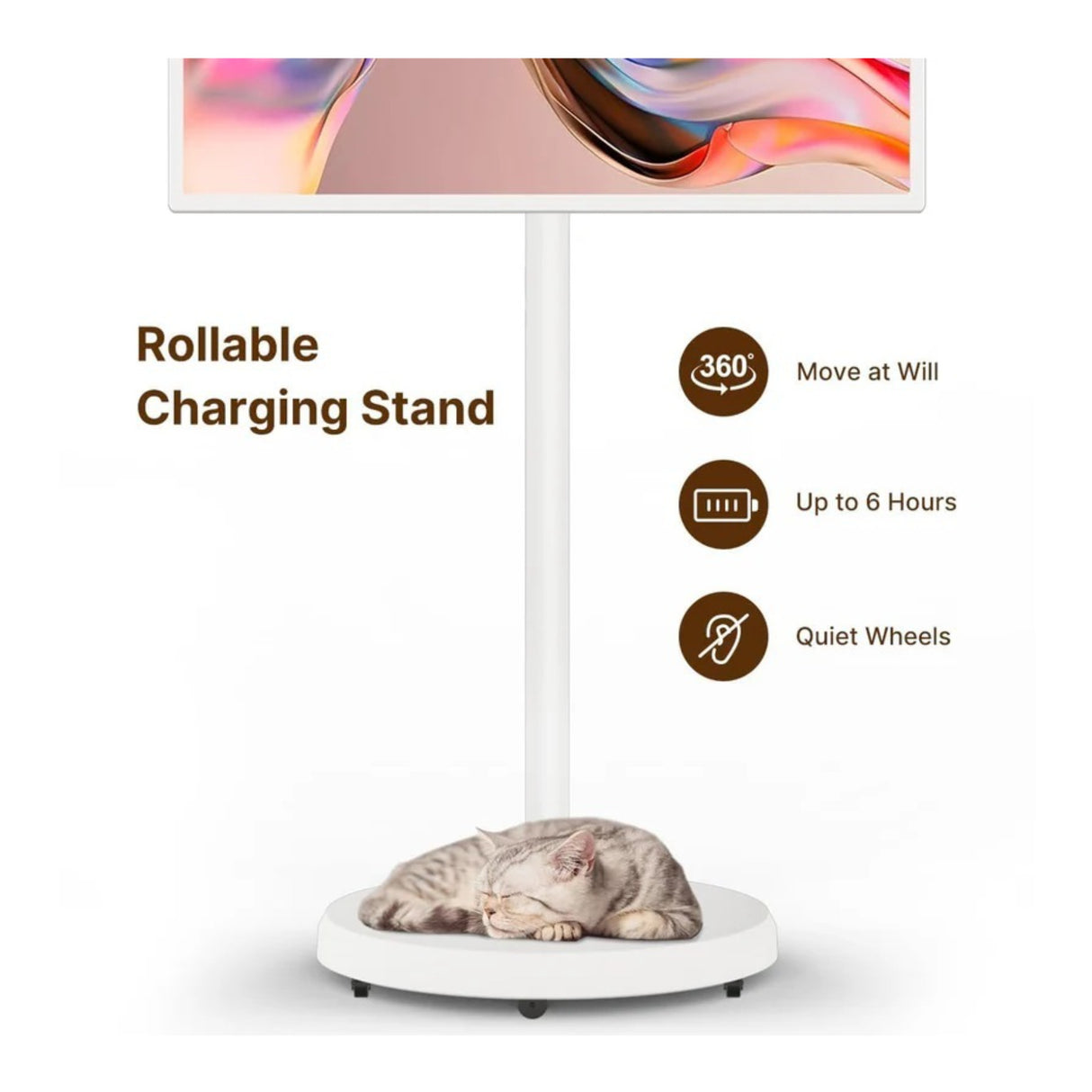 Cozyla 32in Full HD Tablet TV with Full Swivel Rotation and Google Store (White)