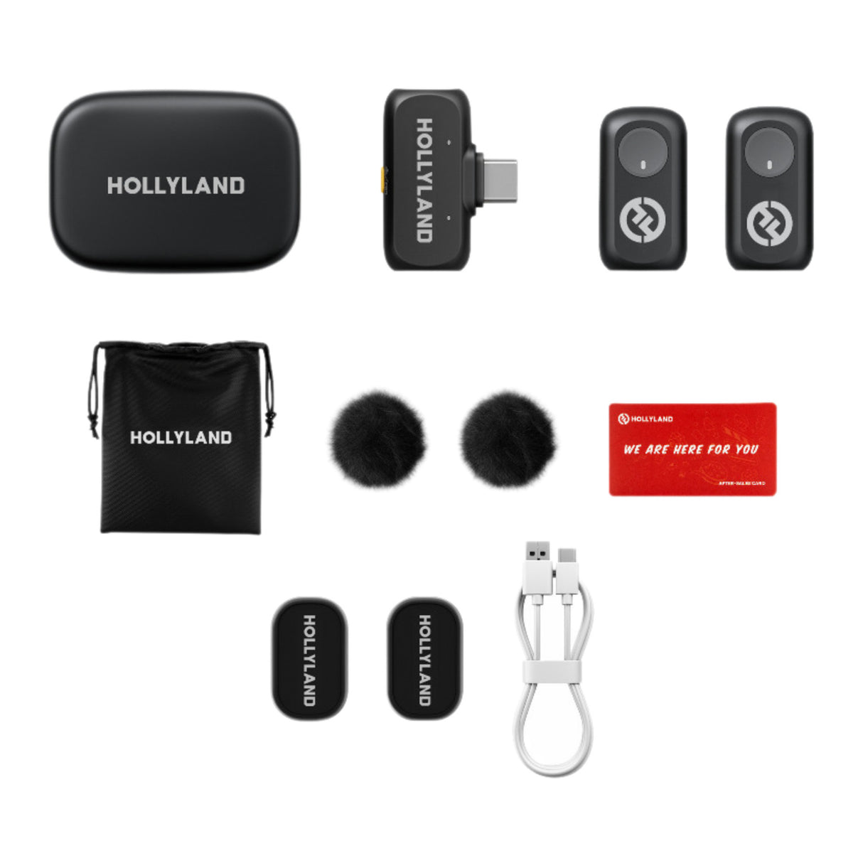 LARK A1 Duo Wireless Microphone System (USB-C RX, Charging Case) Space Gray