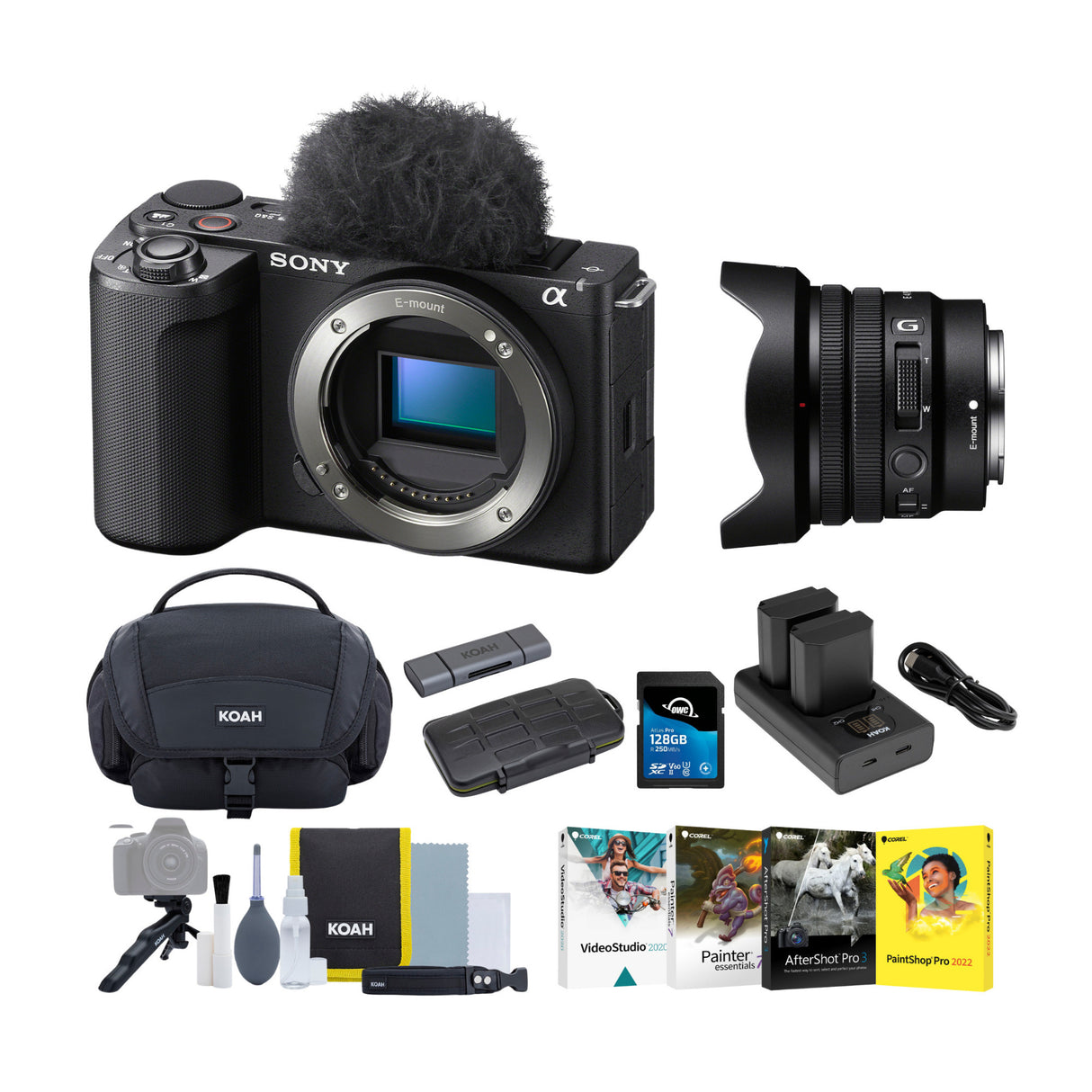 Sony ZV-E10 II Mirrorless Camera (Black) with 10-20mm Lens Bundle (7 Items)