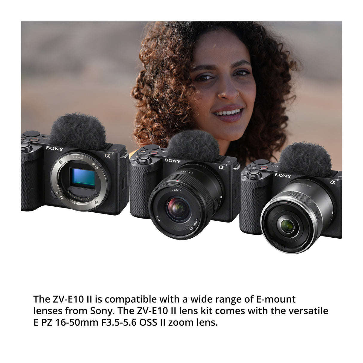 Sony ZV-E10 II Mirrorless Camera (Black) with 10-20mm Lens Bundle (7 Items)