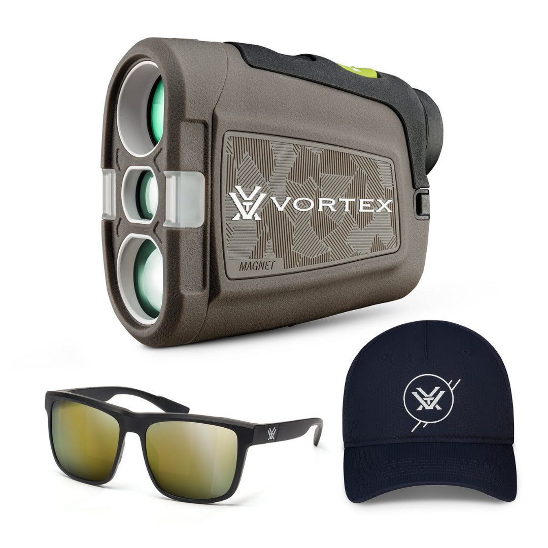 Vortex Blade Slope Golf Laser Rangefinder, Banshee UV Polarized Sunglasses & Cap