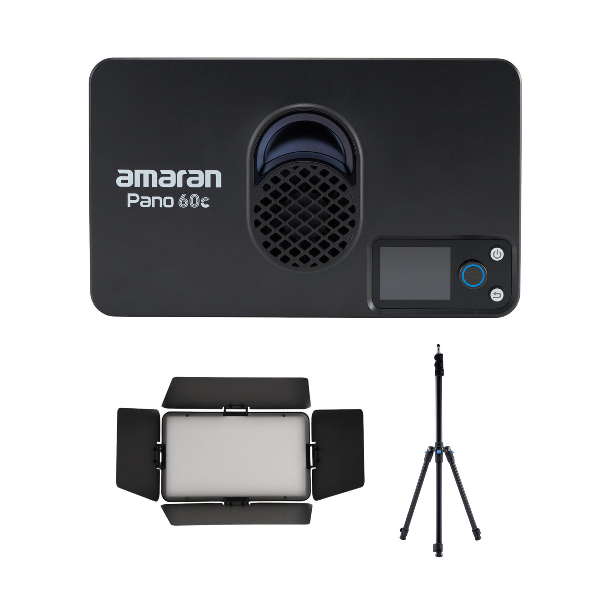 amaran Pano 60c Creator Kit with Barn Doors and 6.5ft Light Stand (3 Items)