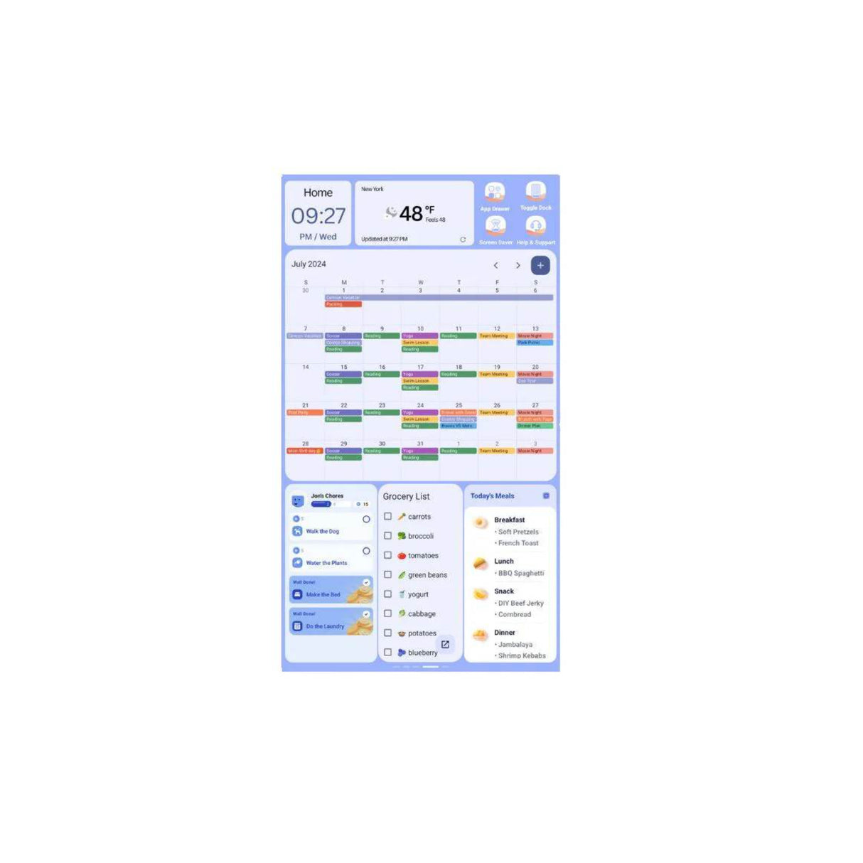 Cozyla Calendar Plus Gen 2 24-Inch LCD Touchscreen Family Calendar (White)