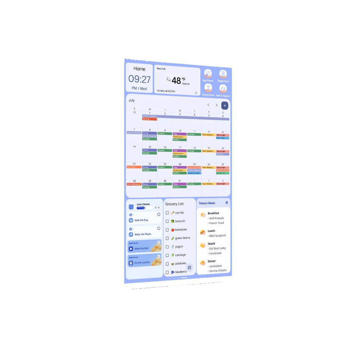 Cozyla Calendar Plus Gen 2 24-Inch LCD Touchscreen Family Calendar (White)