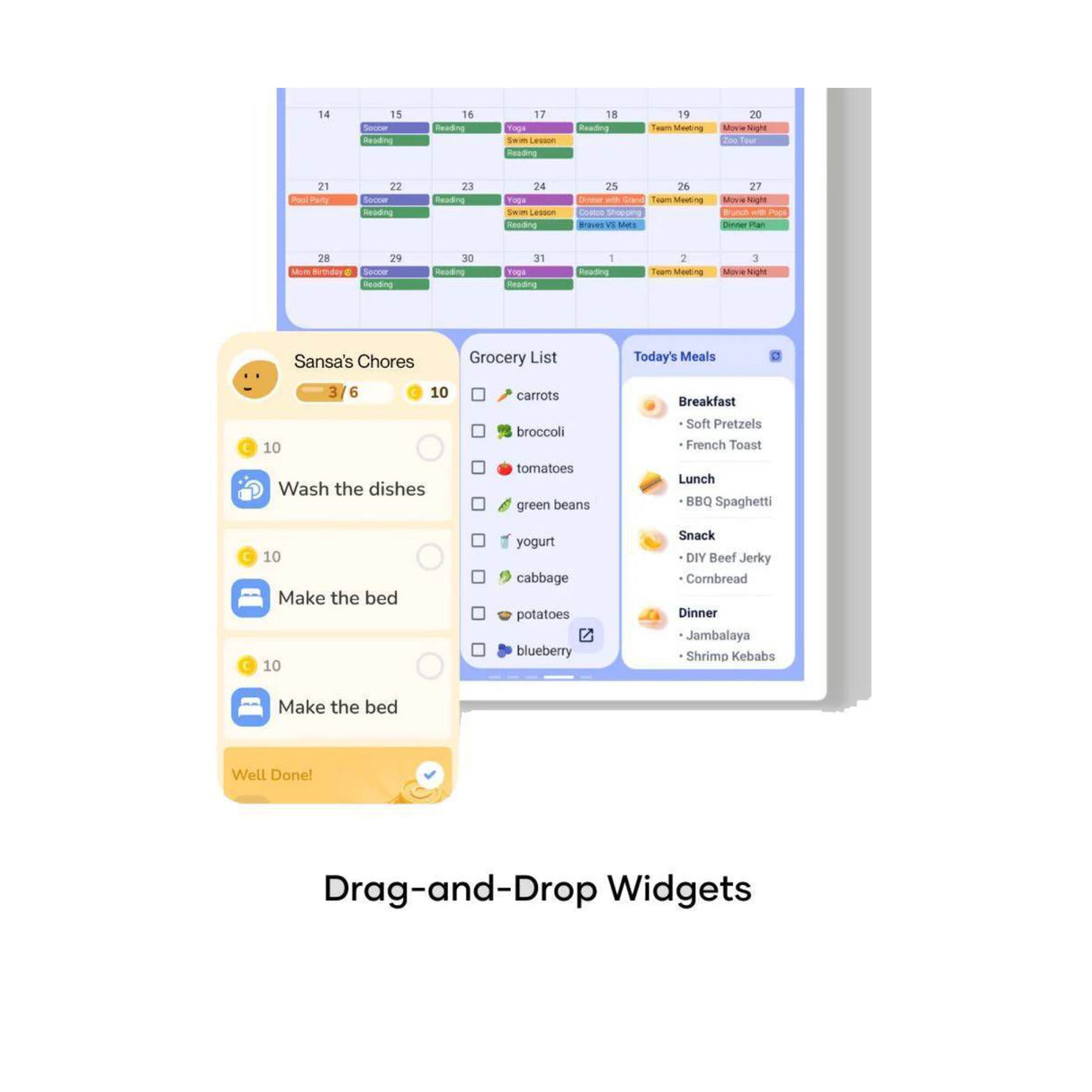 Cozyla Calendar Plus Gen 2 24-Inch LCD Touchscreen Family Calendar (White)