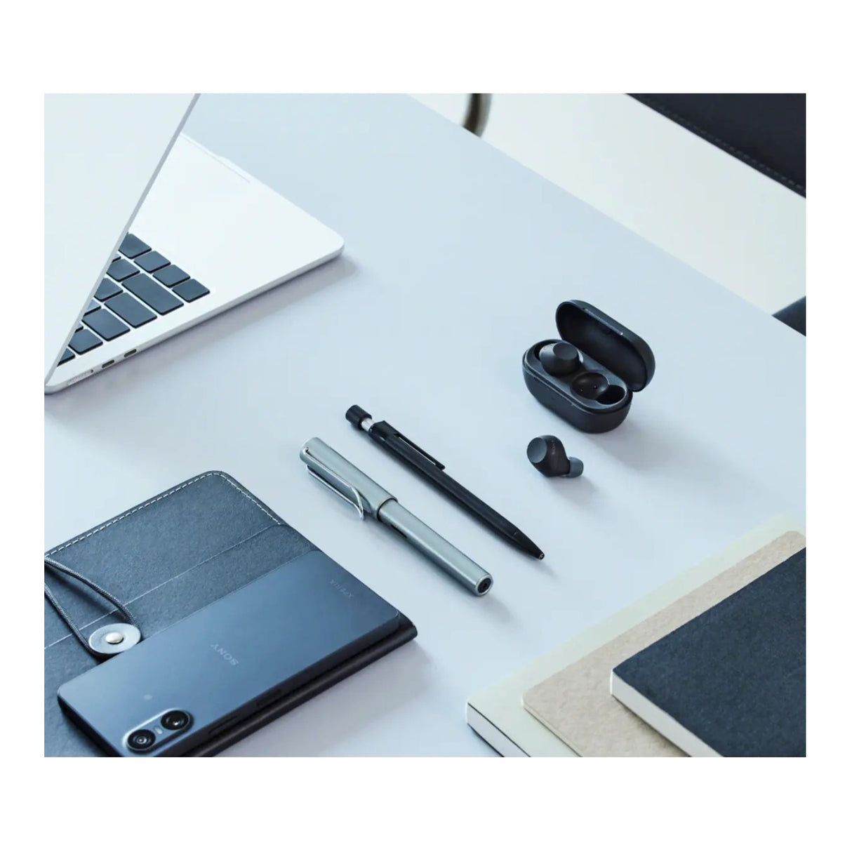 Sony Wireless Noise-Cancelling Earbuds (Black) Bundle with Ear Tips (2 Items)