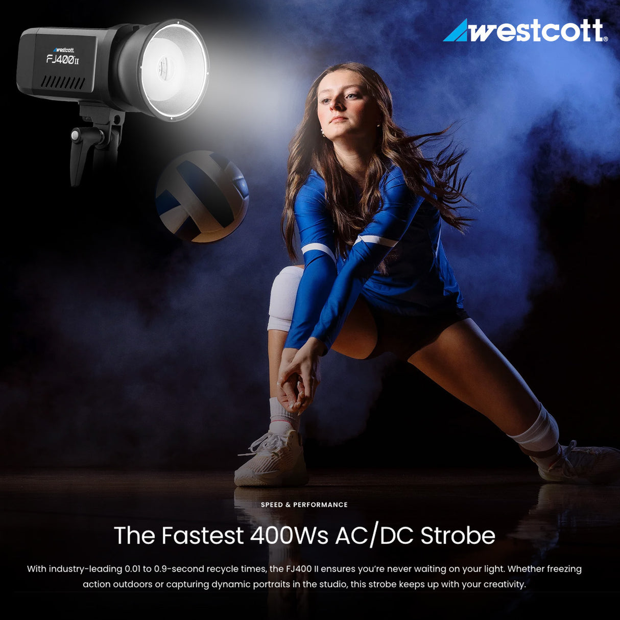 Westcott FJ400 400WS Black Strobe with Rectangular Softbox, System Mods, and Switch Insert Bundle