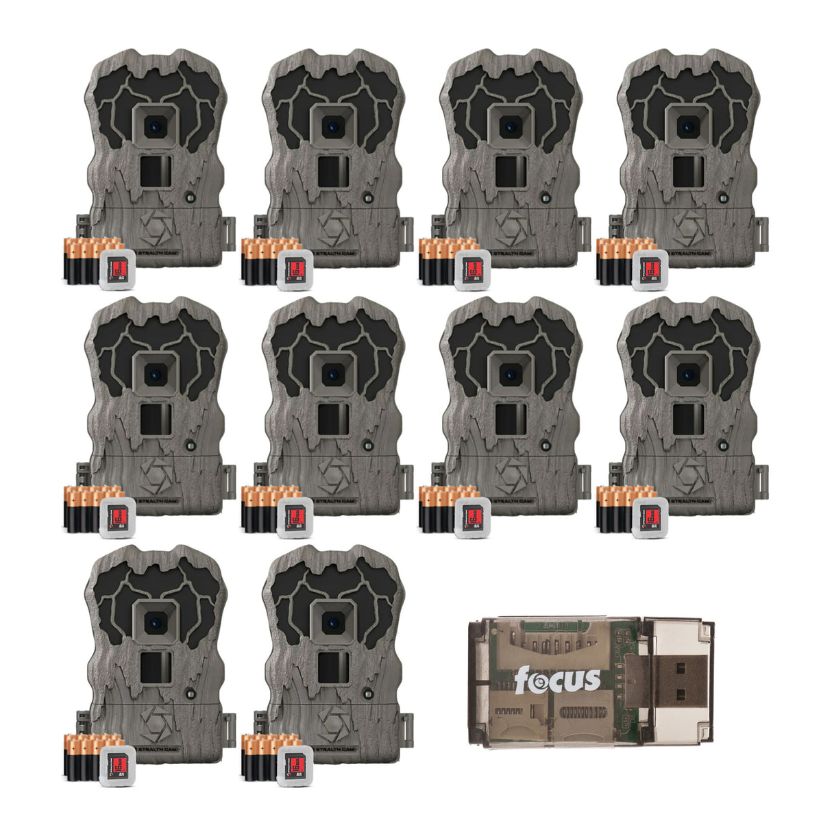Stealth Cam Browtine 20MP Trail/Game Camera with 720P HD Video, Camo (10 Pack)