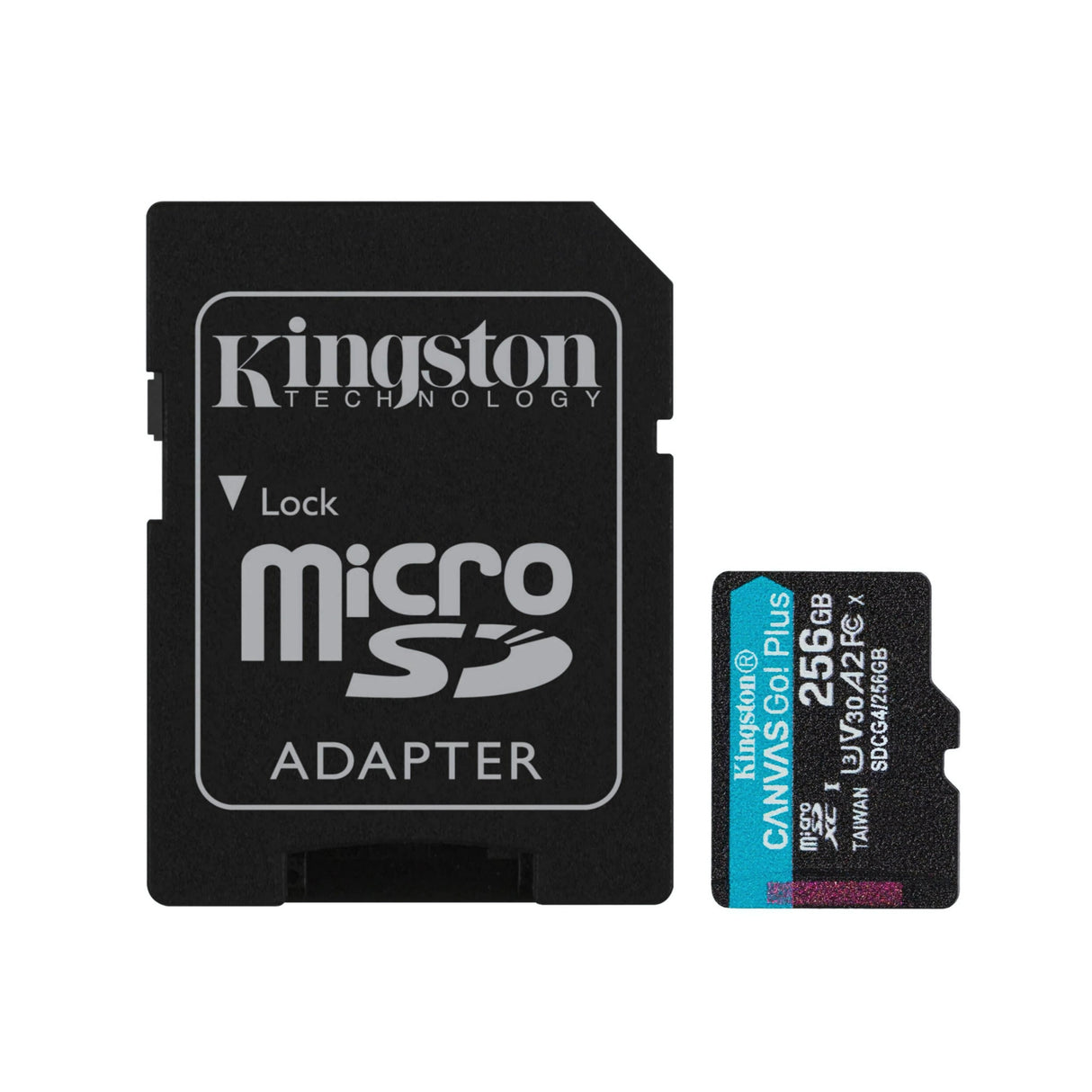 Kingston Canvas Go Plus 256GB U3 V30 A2 MicroSD Card with SD Adapter (2-Pack)