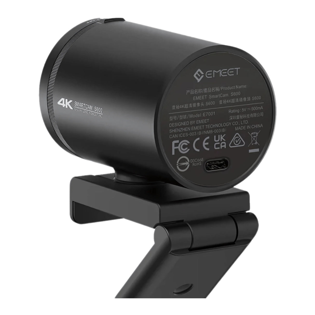 EMEET S600 4K Webcam for Streaming with Flexible 10-Inch Spider Tripod (2 Items)