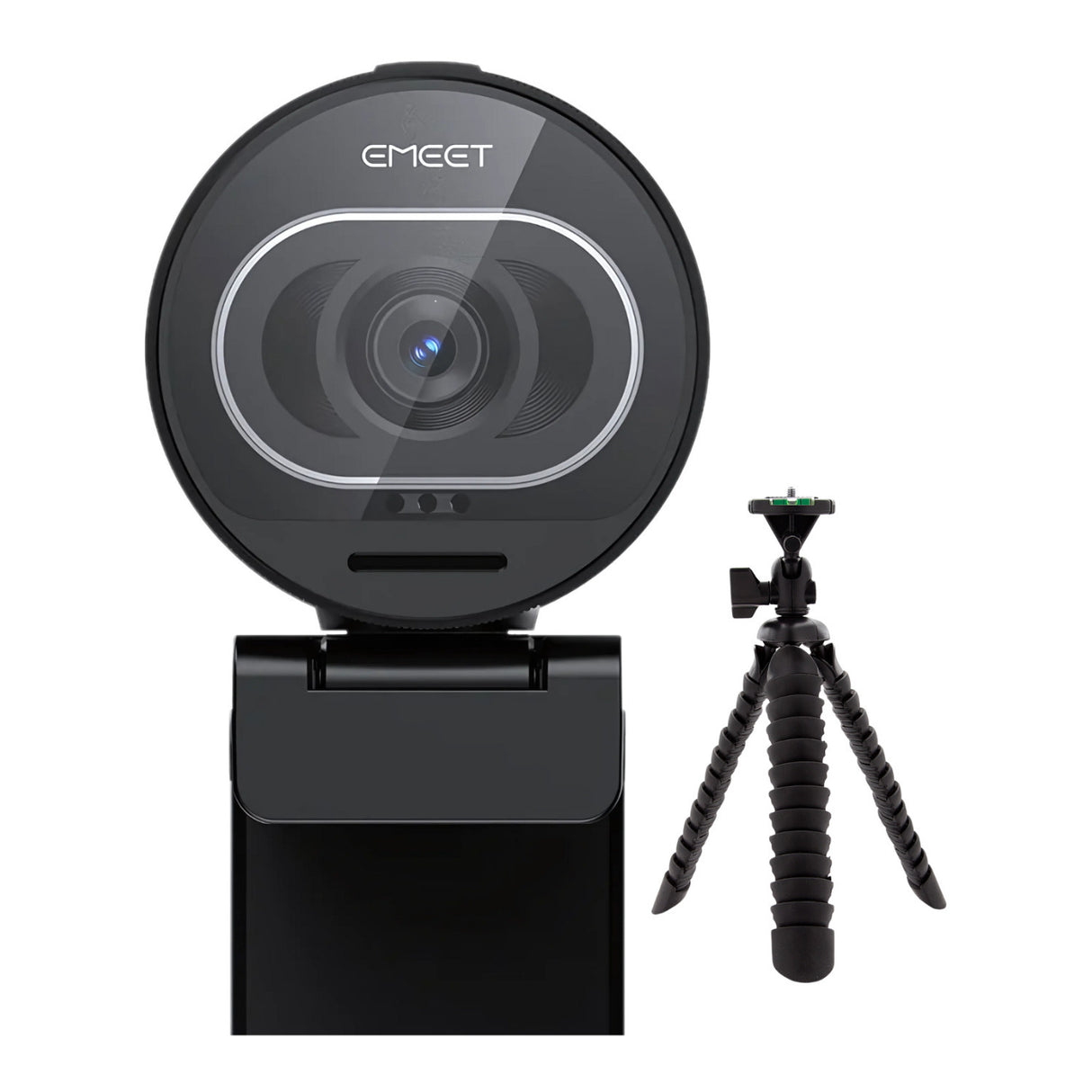 EMEET S600 4K Webcam for Streaming with Flexible 10-Inch Spider Tripod (2 Items)