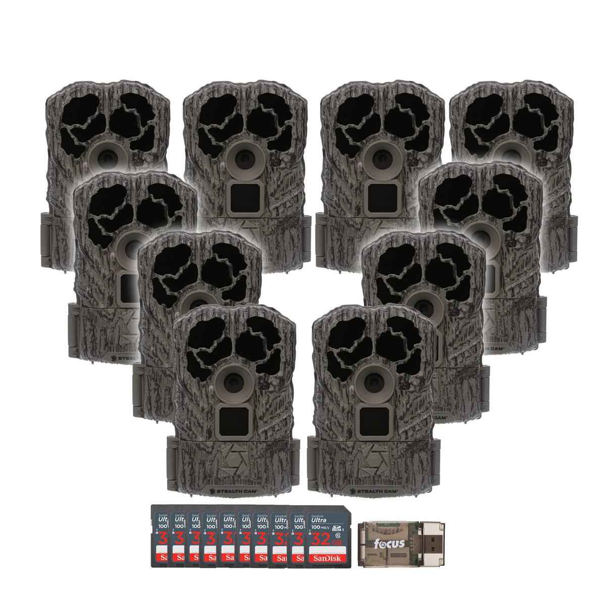 Stealth Cam Browtine 16MP Trail Camera with 32GB SD Card and Reader (10-Pack)