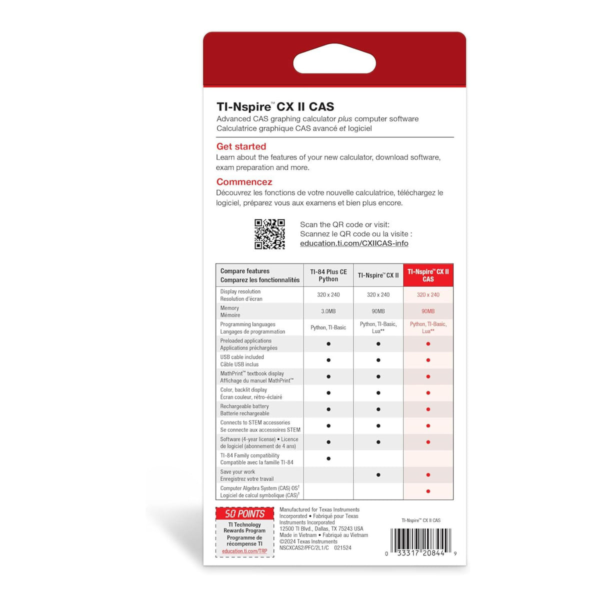 Texas Instruments TI-Nspire CX II CAS Color Graphing Calculator with Software