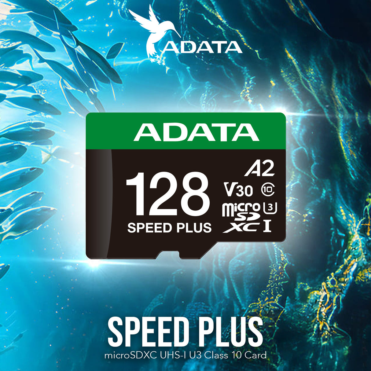 ADATA SPEED PLUS 128GB microSDXC UHS-I U3 Class 10 A2 V30 Temperature-Proof Memory Card