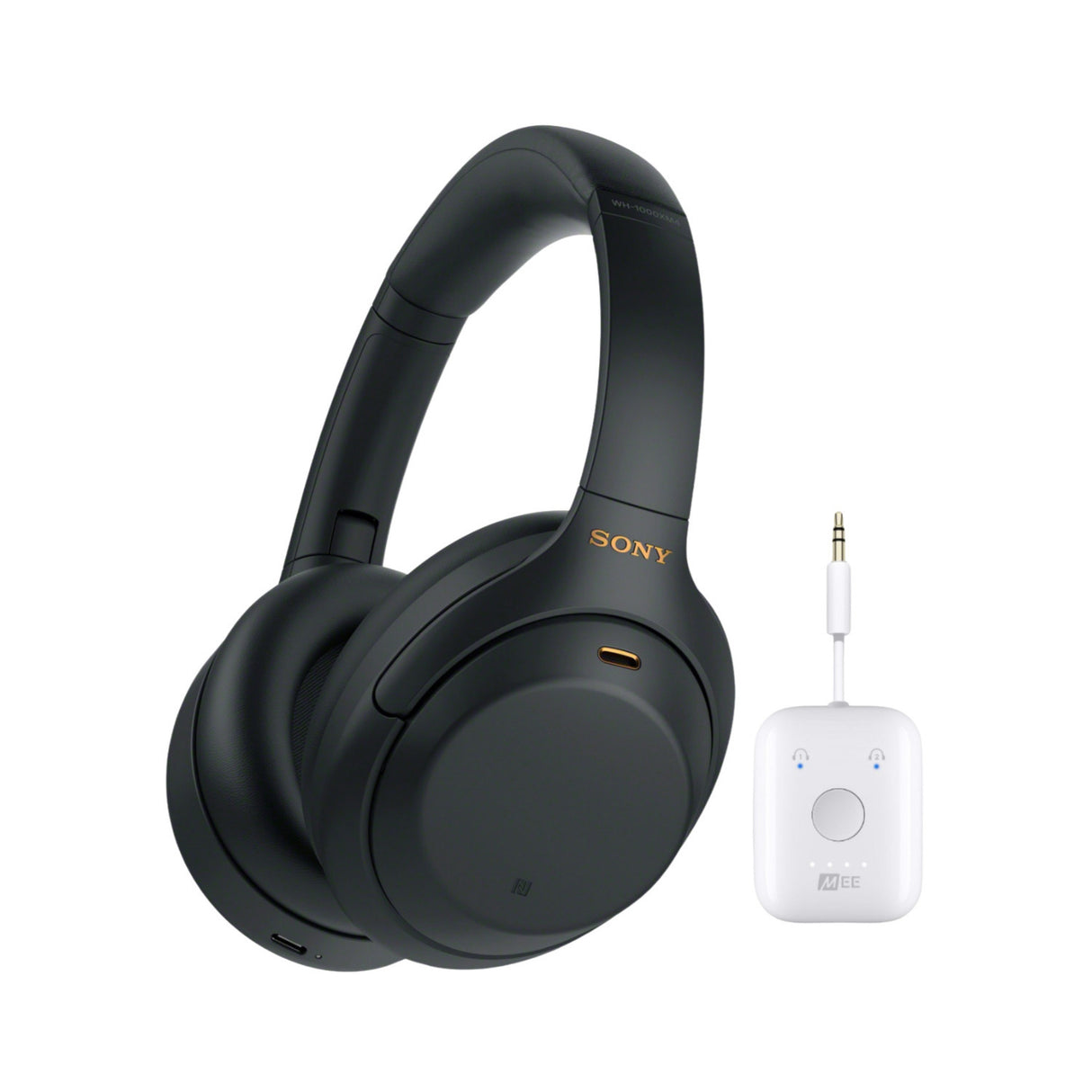 Sony WH-1000XM4 Noise Canceling Headphones (Black) with Wireless Audio Adapter