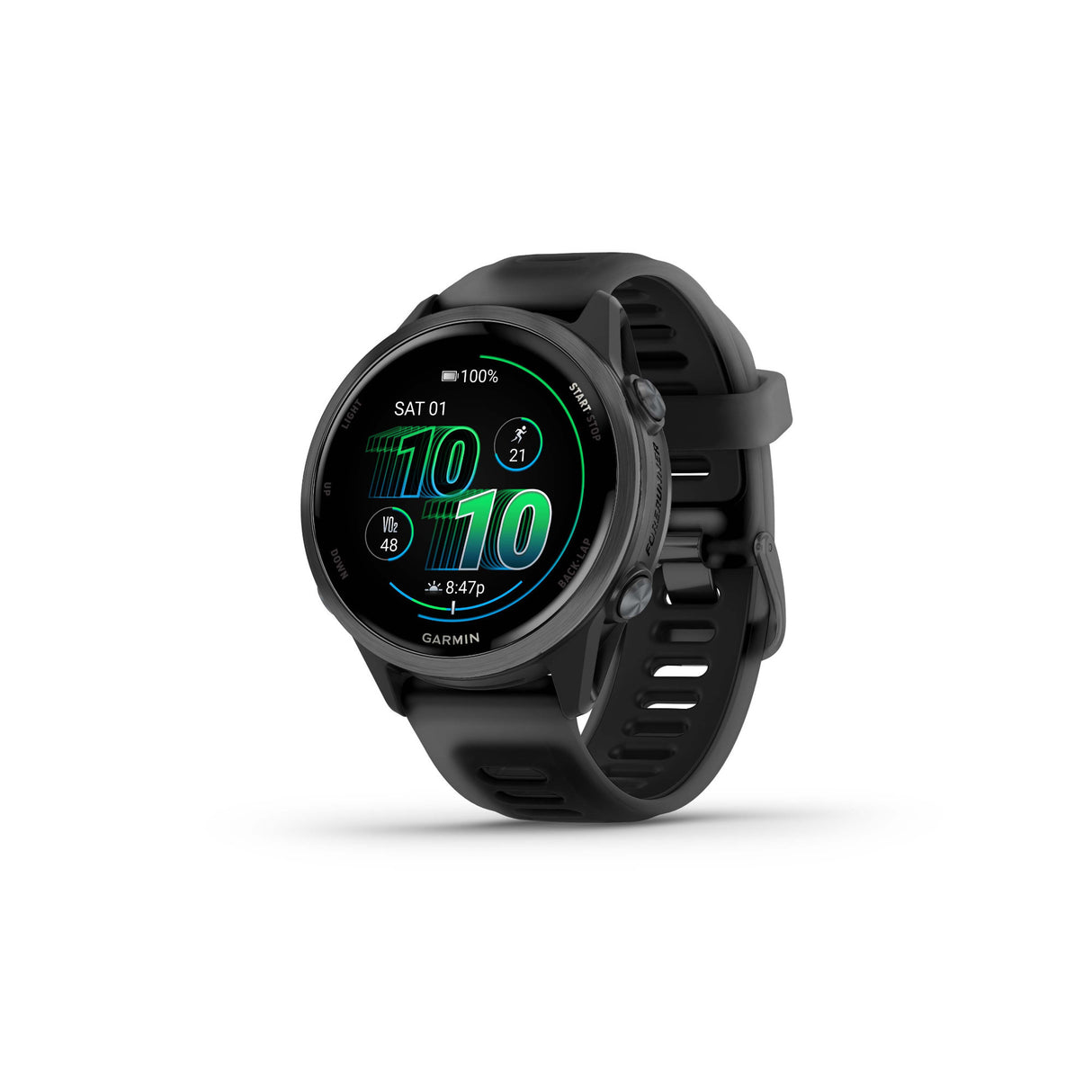 Garmin Forerunner 570 42mm Slate Gray, Black Band,OLIGHT Rechargeable Clip-On