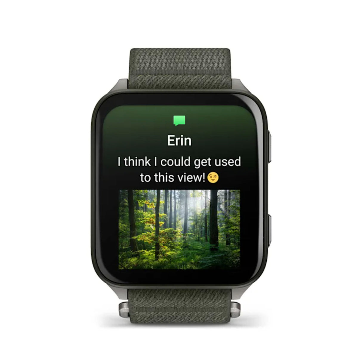 Garmin Venu X1 Moss with Titanium Caseback and Moss ComfortFit Nylon Band