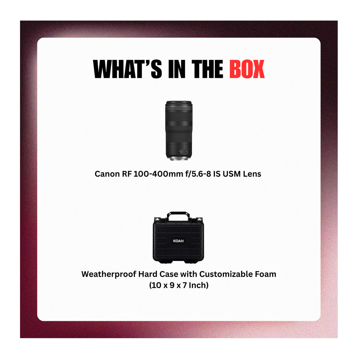 Canon RF 100-400mm f/5.6-8 IS USM Lens with Weatherproof Hard Case Bundle