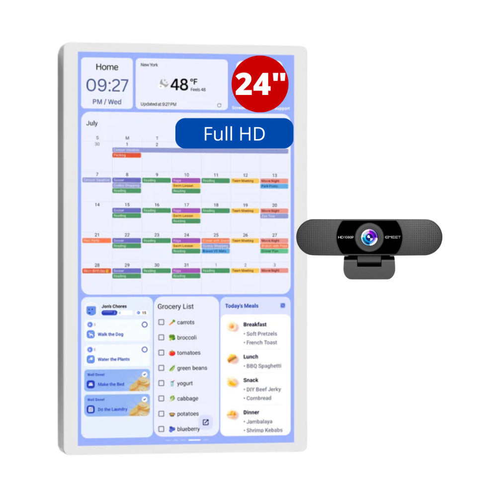 Cozyla Calendar Plus Gen 2 24-Inch LCD FamilyCalendar (White) Bundle