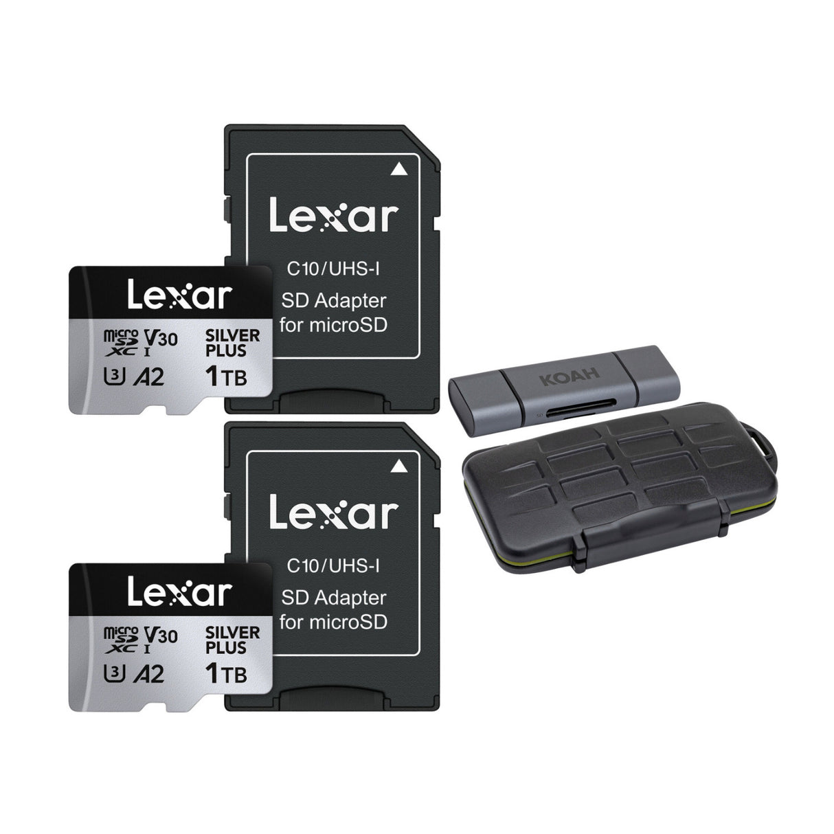 Lexar 1TB Professional SILVER PLUS UHS-I microSDXC Memory Card (2-Pack) Bundle