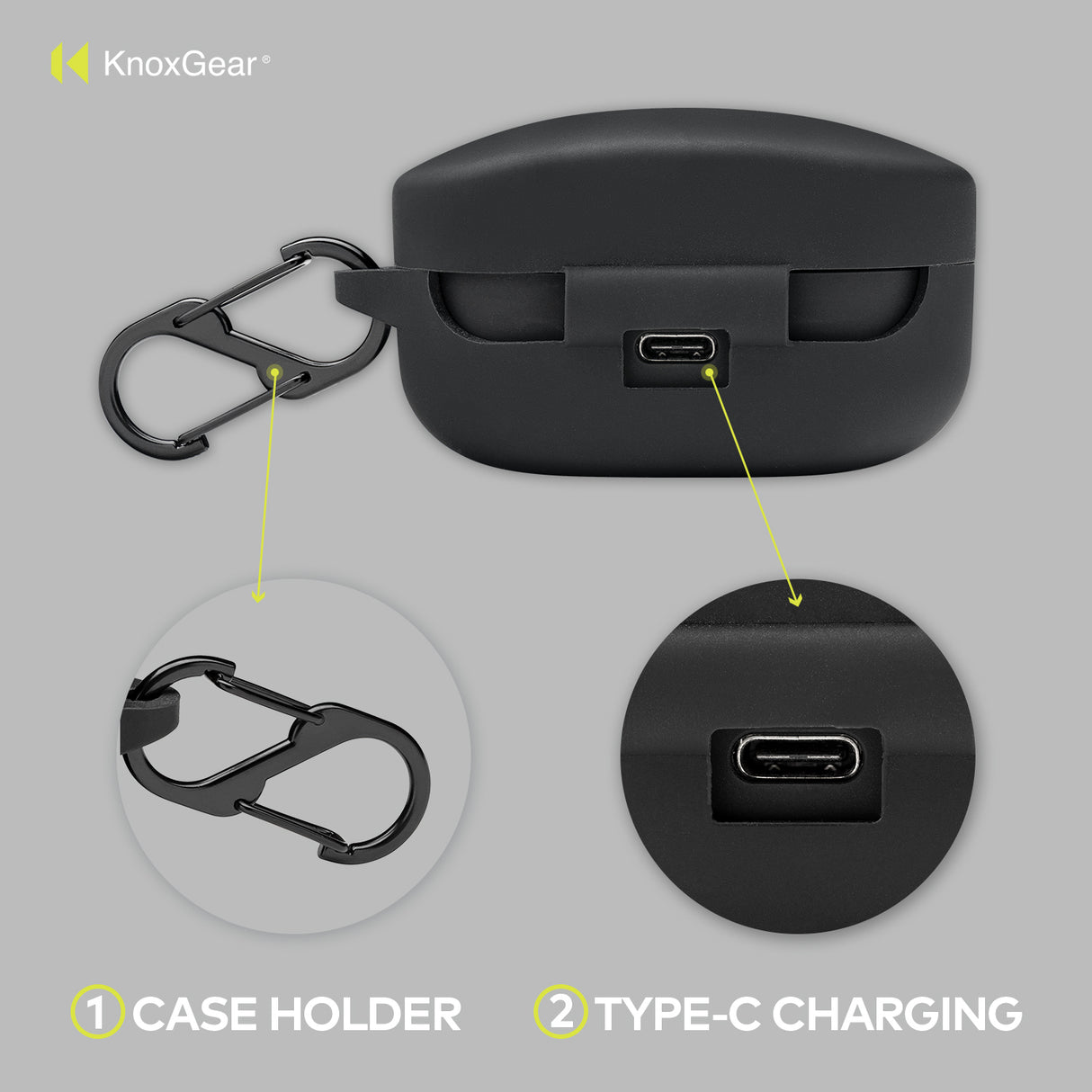 Sony Rechargeable Charging Case for WF-1000XM5 (Black) Bundle with Silicone Case